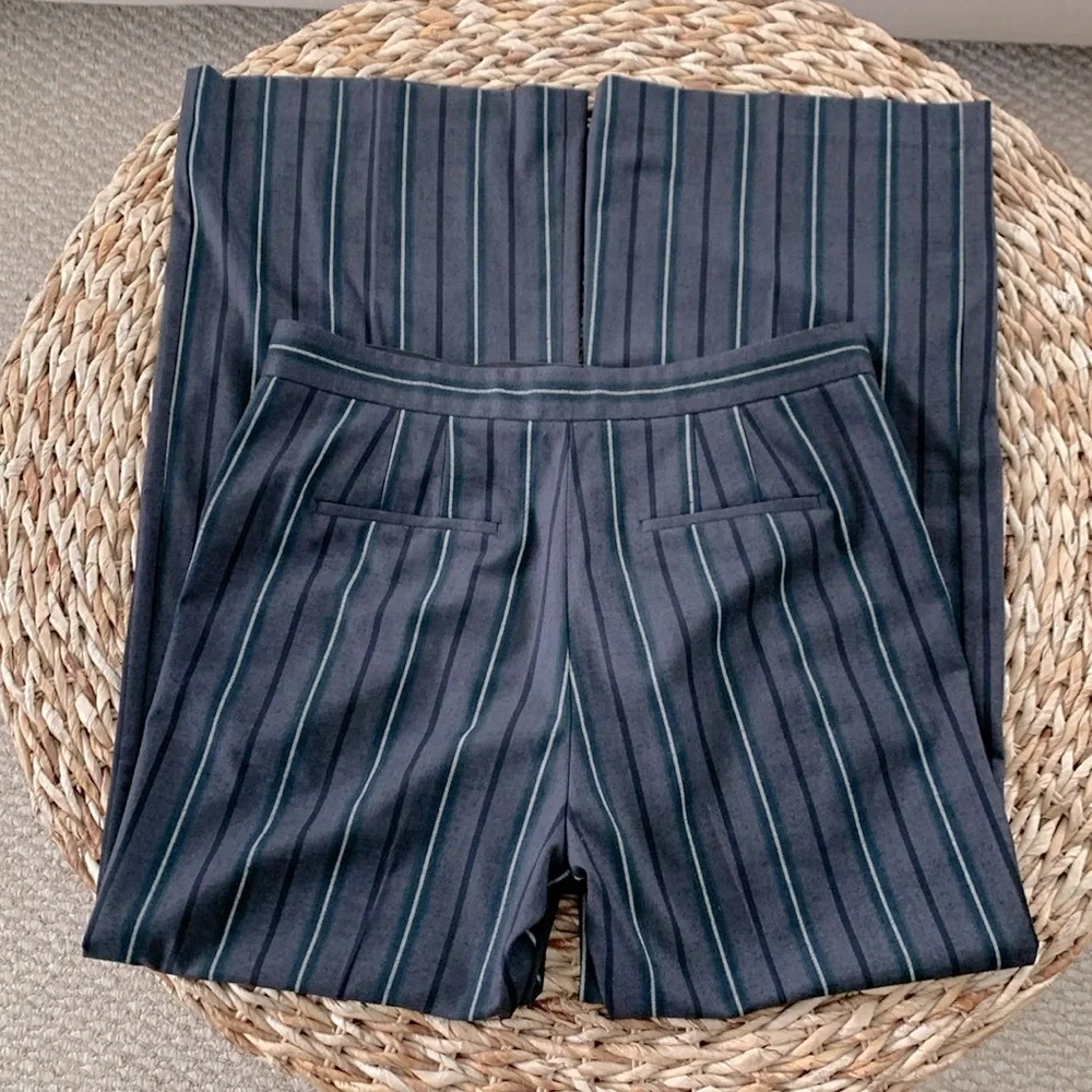 Ann Taylor Stripe High Waist Wide Leg Pant